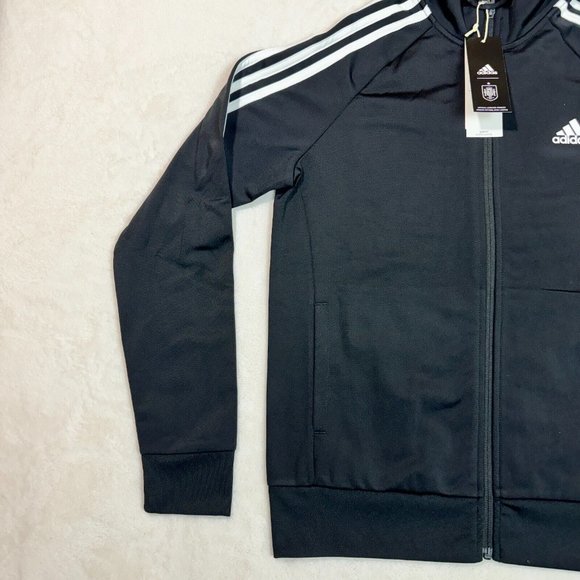 Adidas Women's M Slim Fit Warm-Up 3-Stripes Athletic Track Jacket Full Zip NEW - Picture 6 of 15